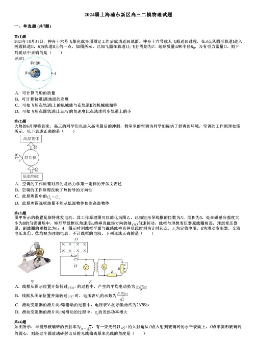 2024届上海浦东新区高三二模物理试题