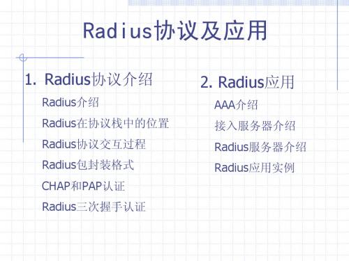 Radius协议及实现