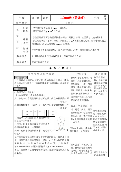 二次函数教案16 人教版(新教案)