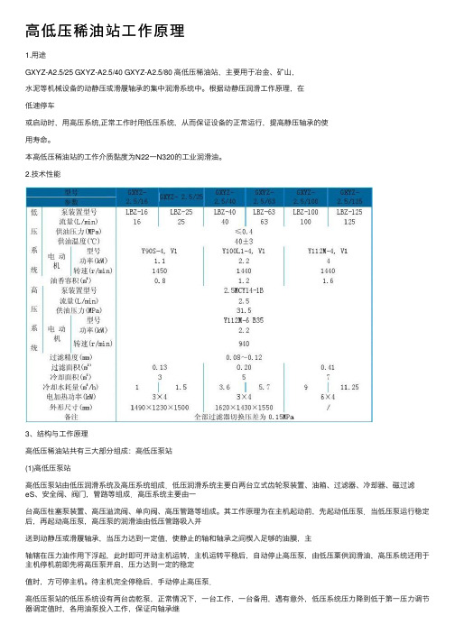 高低压稀油站工作原理