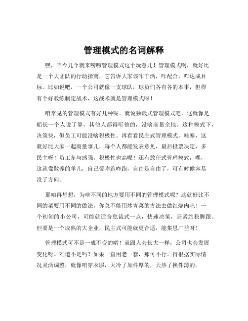 管理模式的名词解释