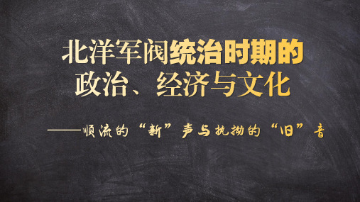 第20课 北洋军阀统治时期的政治、经济与文化 课件(17张PPT)