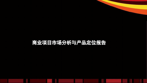 商业项目市场分析与产品定位报告