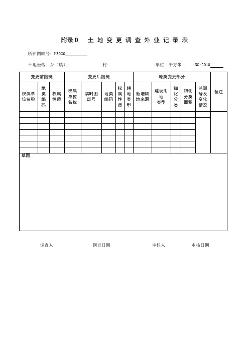 土地变更调查外业记录表