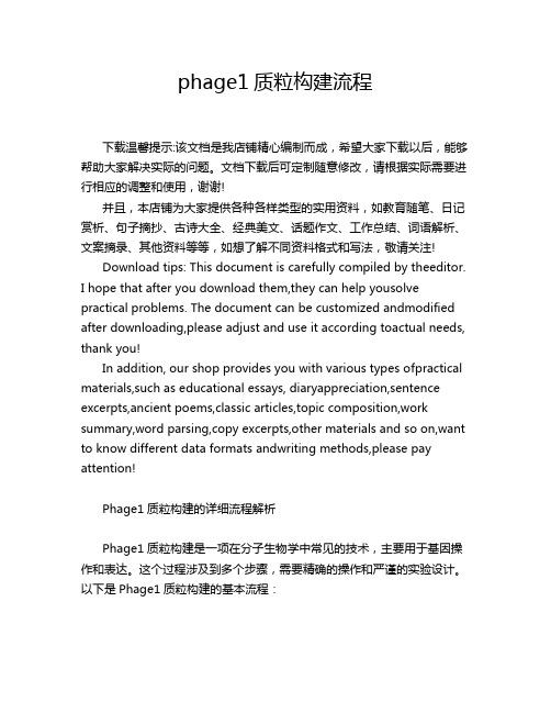 phage1质粒构建流程