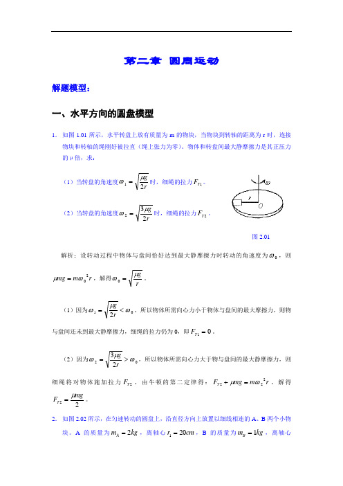 最新高考物理模型之圆周运动模型教案资料