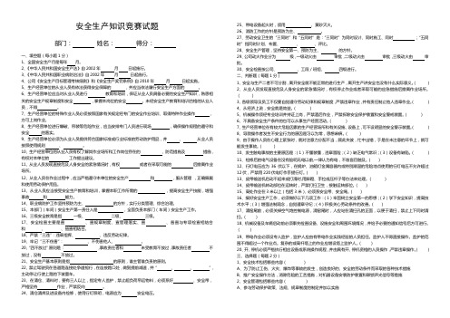 2012年安全生产知识竞赛