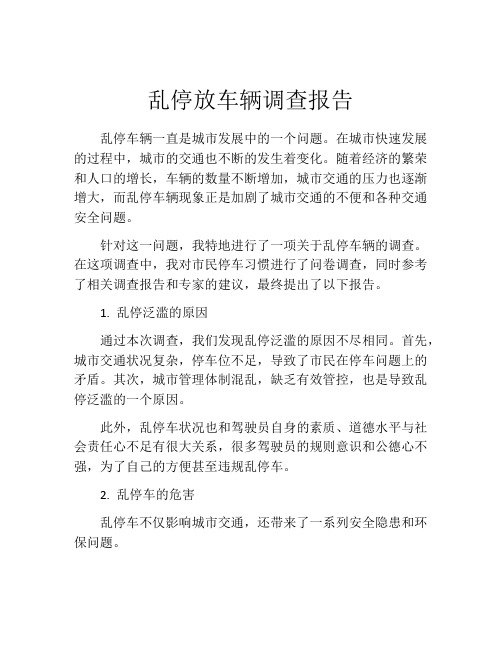 乱停放车辆调查报告