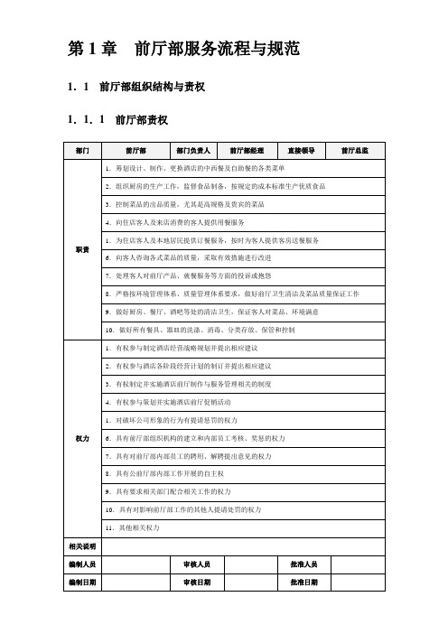 精细化管理(前厅部)