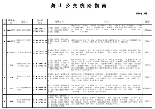 萧山公交线路指南