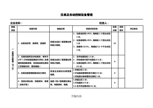 中石化设备检查细则(仪表格模板)