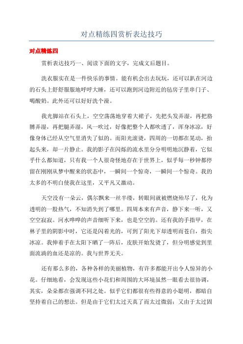 对点精练四赏析表达技巧