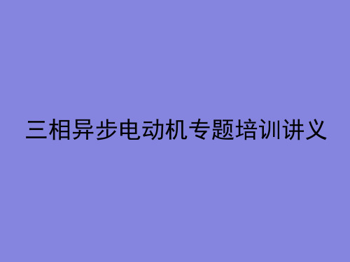 三相异步电动机专题培训讲义