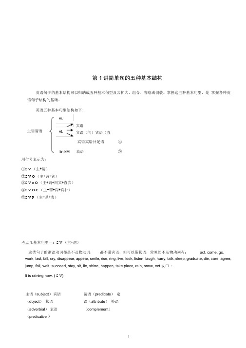 外研版高中英语语法分解