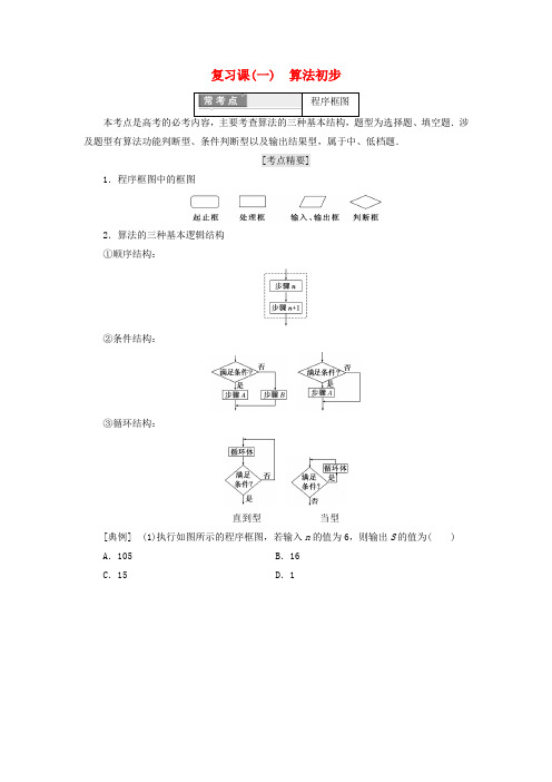 高中数学复习课一算法初步教学案新人教版