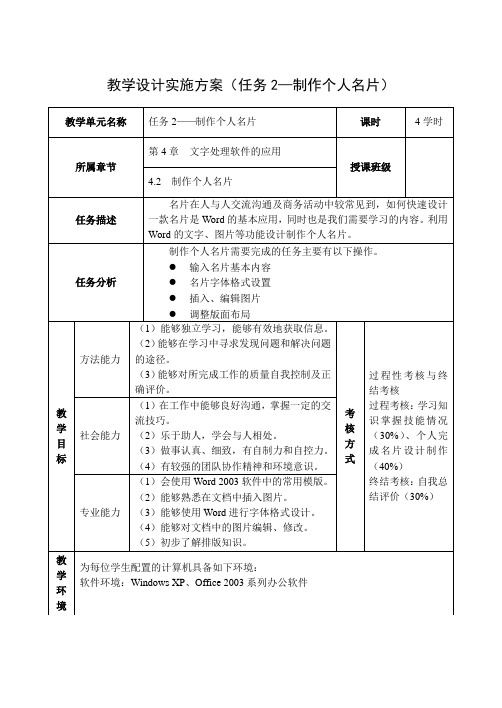 (任务2——4.2  制作个人名片)