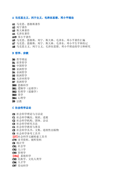 中图法第五版简表
