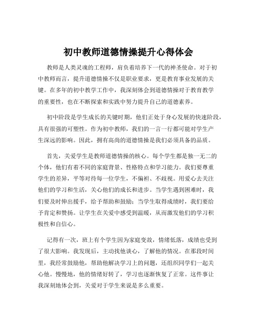 初中教师道德情操提升心得体会