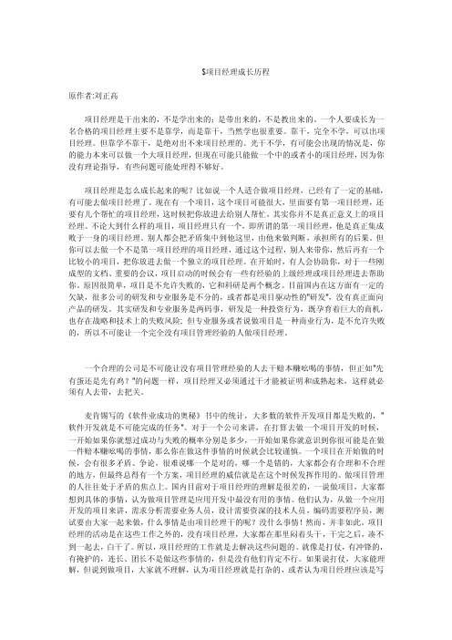 项目经理成长历程