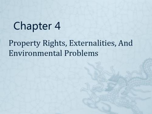 Property Rights, Externalities, And Environmental Problems