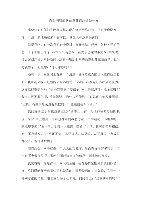 面对网络时代信息我们应该做作文