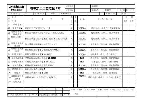 工艺卡片模板100例