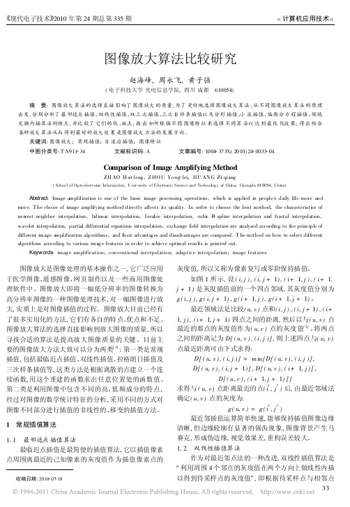 图像放大算法比较研究