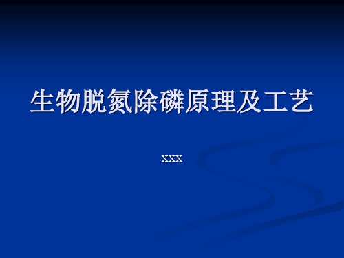 生物脱氮除磷原理及工艺  ppt课件