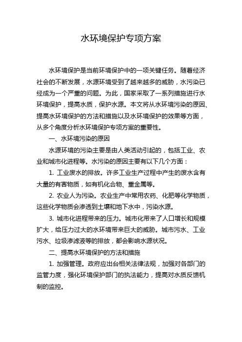 水环境保护专项方案