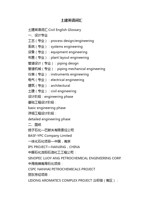 土建英语词汇