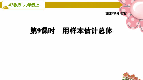 湘教版九年级数学上册《期末提分练案》9.用样本估计总体