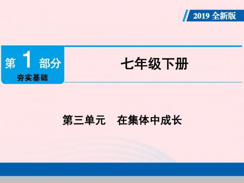 2019版中考道德与法治七下第3单元在集体中成长课件