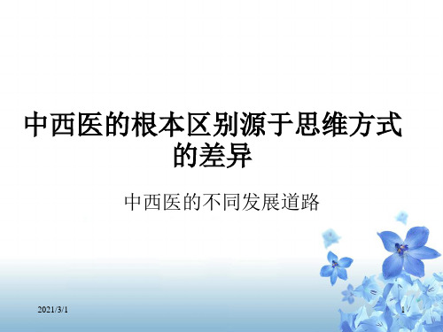 中西医根本区别源于思维方式差异(详细)