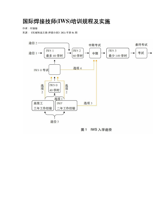 国际焊接技师(IWS)培训规程及实施