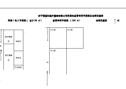 医疗器械经营企业库房和经营场所平面图及地理位置图  完整版