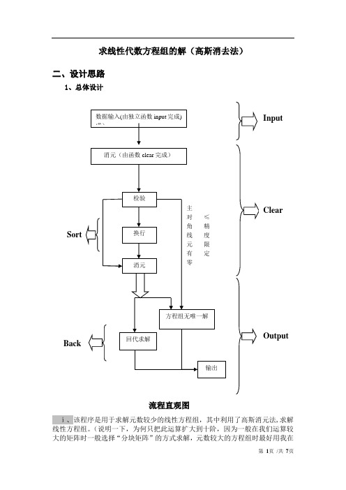 c++课程设计报告书-高斯消元