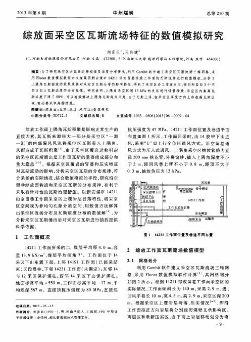 综放面采空区瓦斯流场特征的数值模拟研究