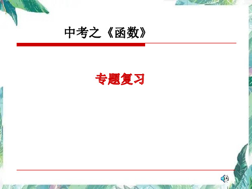 中考数学 函数专题复习优质课件