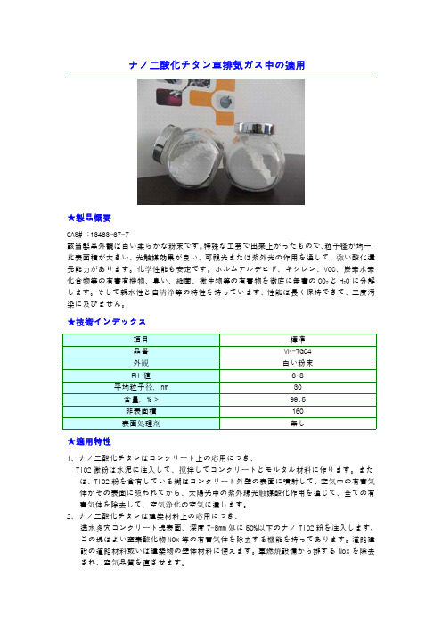 纳米二氧化钛汽车尾气处理1