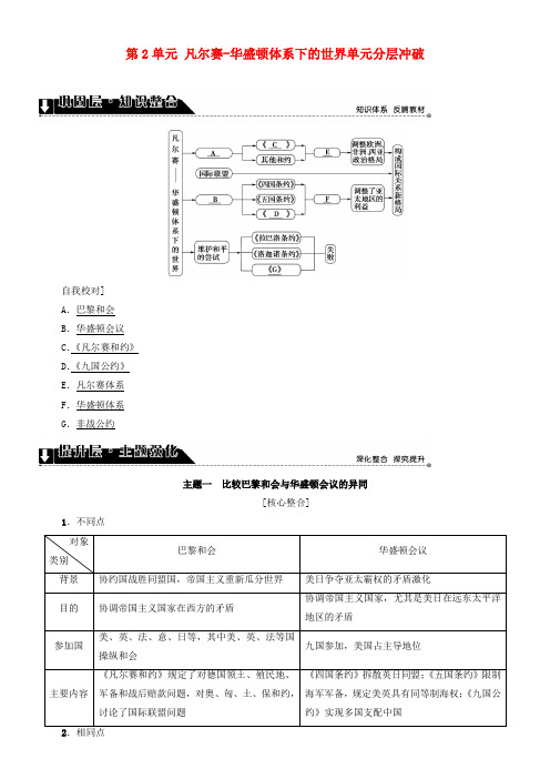 2016_2017学年高中历史第2单元凡尔赛_华盛顿体系下的世界单元分层冲破学案新人教版选修3