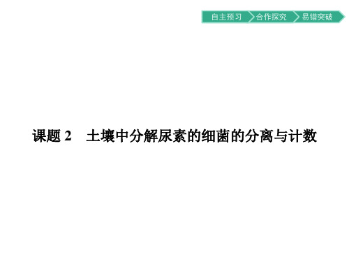 人教版高中生物选修一(课件)专题2:2.2土壤中分解尿素的细菌的分离与计数