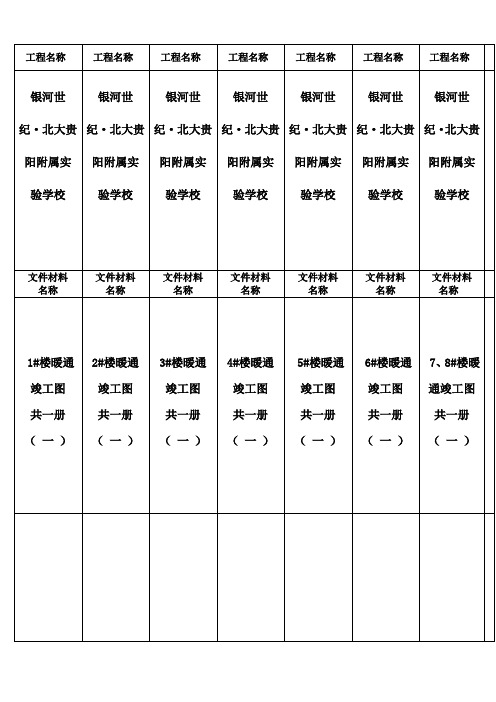 竣工图档案盒侧面目录(新版)建筑2019.9.10