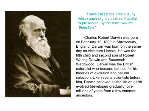 达尔文(Charles Darwin)英文简介