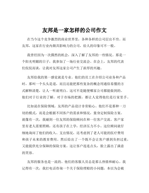 友邦是一家怎样的公司作文