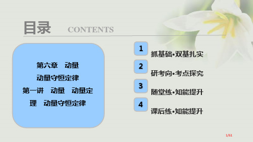 高考物理复习第六章动量第一讲动量动量定理动量守恒定律资料市赛课公开课一等奖省名师优质课获奖PPT课件