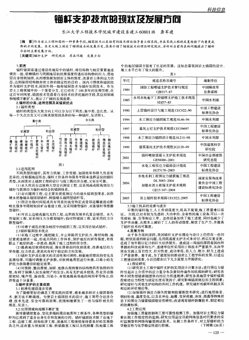 锚杆支护技术的现状及发展方向