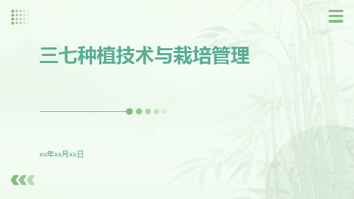 三七种植技术与栽培管理