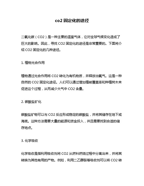 co2固定化的途径