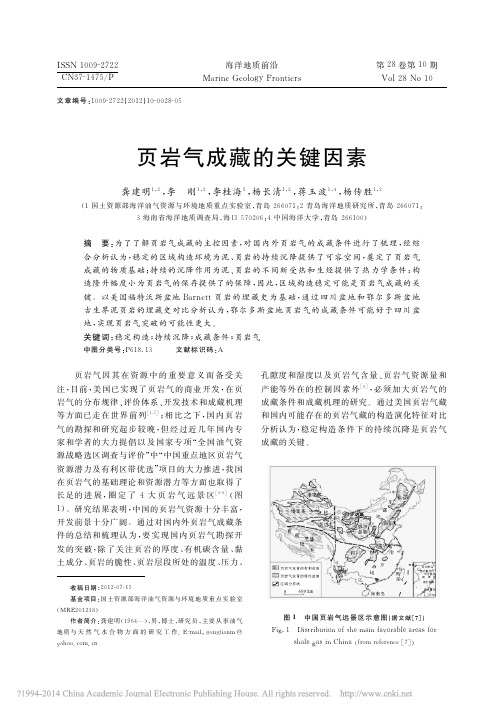 页岩气成藏的关键因素_龚建明