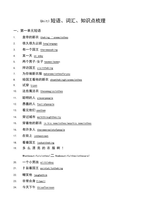 译林英语六年级上册英语知识点梳理